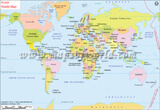 World Map in Norwegian