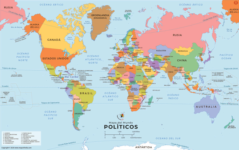 Spanish World Map Spanish World Map